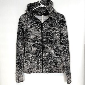 Lululemon Scuba Hoodie Light Cotton Fleece Masked Lace Starlight Black Size 8